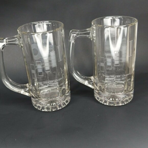 United States Army Warrant Officers Association Glass Mugs Ft Bragg Set Of 2 - Picture 3 of 6